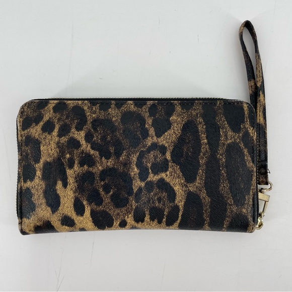 Steve Madden Wristlet Wallet Brown Leopard Animal Print Faux Leather - Picture 4 of 8
